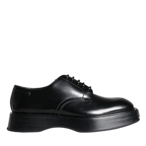 Dolce & Gabbana Black Calf Leather Derby Formal Dress Shoes