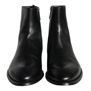 Dolce & Gabbana Black Calf Leather Men Ankle Boots Men Shoes