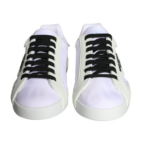 Dolce & Gabbana White Portofino Logo Low Top Trainers Sneakers Shoes