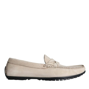 Dolce & Gabbana Beige Leather Slip Mocassin Loafers Men Shoes