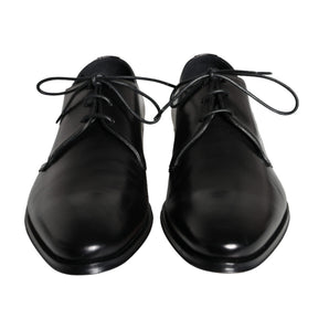 Dolce & Gabbana Black Calfskin Leather Derby Men Dress Shoes