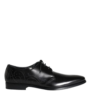 Dolce &amp; Gabbana Zapatos de vestir Derby de piel de becerro negros para hombre