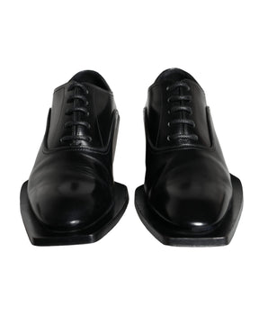 Dolce &amp; Gabbana Vestido Derby De Piel De Becerro Negro Hombre Zapatos
