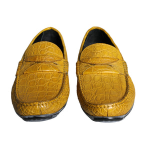 Dolce & Gabbana Yellow Leather Slip Mocassin Loafers Shoes