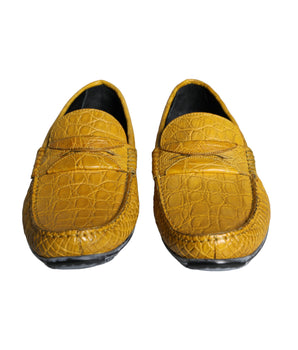 Dolce &amp; Gabbana Mocasines tipo mocasín de cuero amarillo Zapatos