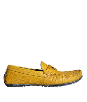 Dolce &amp; Gabbana Mocasines tipo mocasín de cuero amarillo Zapatos