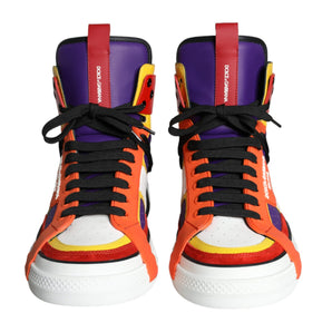 Dolce & Gabbana Multicolor Leather High Top Sneakers Shoes