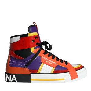 Dolce & Gabbana Multicolor Leather High Top Sneakers Shoes