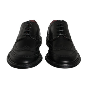 Dolce & Gabbana Black Leather Oxford Wingtip Formal Men Shoes