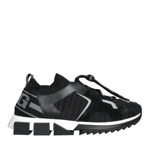 Dolce & Gabbana Black White Logo Sorrento Mens Sneakers Shoes