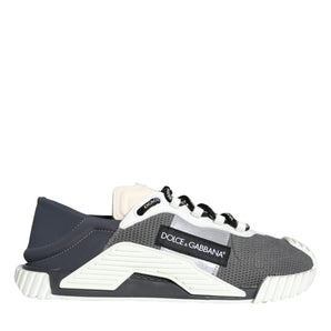 Dolce & Gabbana White Gray Low Top NS1 Sneakers Men Shoes