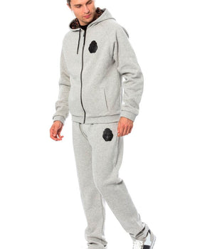 Billionaire Italian Couture Elegant Gray Hooded Cotton Sweatsuit Billionaire Italian Couture 