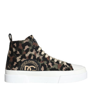 Dolce & Gabbana Multicolor Camouflage High Top Sneaker Shoes