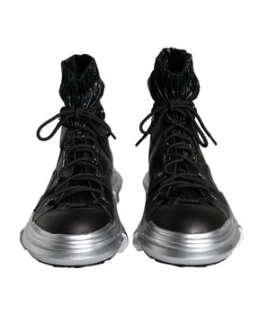 Dolce & Gabbana Black Nylon Galileo High Top Sneakers Shoes