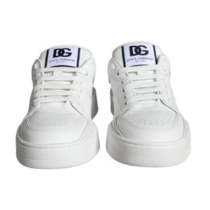 Dolce & Gabbana White Miami Leather Low Top Sneakers Shoes