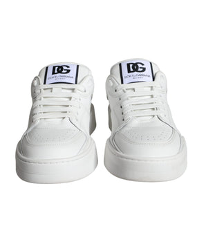 Dolce &amp; Gabbana White Miami Leather Low Top Sneakers Shoes
