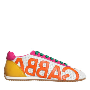 Dolce & Gabbana Multicolor Leather Logo Casual Sneakers Shoes