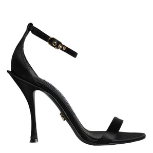 Dolce & Gabbana Black KEIRA Heels Ankle Strap Sandals Shoes