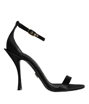 Dolce & Gabbana Black KEIRA Heels Ankle Strap Sandals Shoes