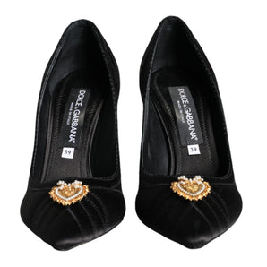 Dolce & Gabbana Black Heart DEVOTION Heels Pumps Shoes