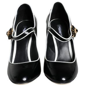 Dolce & Gabbana Black White Piano Keys Mary Janes Heels Shoes