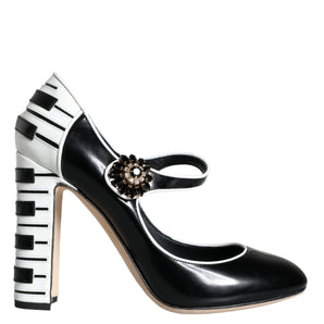 Dolce & Gabbana Black White Piano Keys Mary Janes Heels Shoes