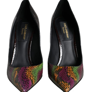 Dolce & Gabbana Multicolor Exotic Leather Heels Pumps Shoes