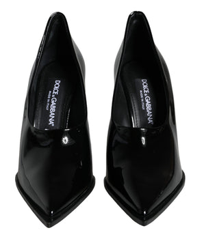 Dolce & Gabbana Black Patent Leather High Heels Pumps Shoes