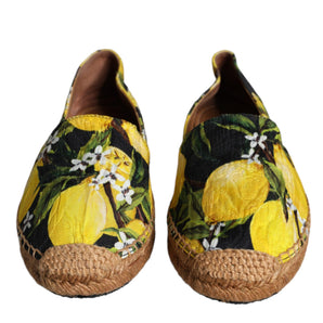 Dolce & Gabbana Multicolor Lemon Slip On Espadrilles Shoes