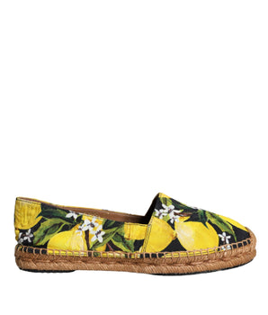 Dolce &amp; Gabbana Multicolor Lemon Slip On Espadrilles Shoes