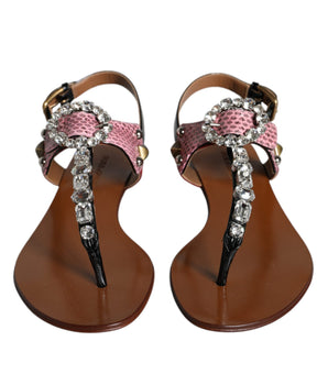 Dolce &amp; Gabbana Sandalias con cristales multicolores Chanclas Zapatos