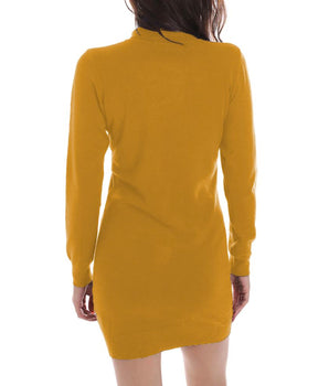 Yes Zee Vestido de viscosa amarilla