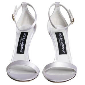 Dolce & Gabbana White KEIRA Heels Ankle Strap Sandals Shoes