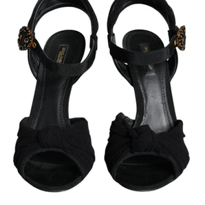 Dolce & Gabbana Black KEIRA Heels Ankle Strap Sandals Shoes