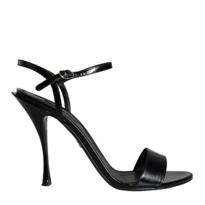 Dolce & Gabbana Black KEIRA Heels Ankle Strap Sandals Shoes