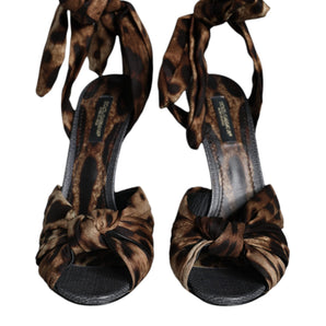 Dolce & Gabbana Brown Leopard Keira Heels Sandals Shoes