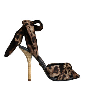 Dolce & Gabbana Brown Leopard Keira Heels Sandals Shoes