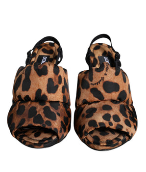 Dolce &amp; Gabbana Brown Leopard Keira Slingback Sandals Shoes