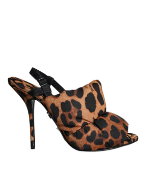 Dolce &amp; Gabbana Brown Leopard Keira Slingback Sandals Shoes
