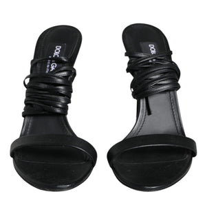 Dolce & Gabbana Black Keira Sandals Stilettos Strap Shoes