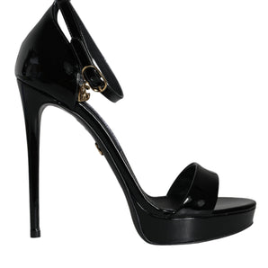 Dolce & Gabbana Black KEIRA Heels Ankle Strap Sandals Shoes