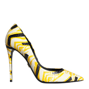 Dolce & Gabbana Multicolor Stripes Leather High Heels Pumps Shoes