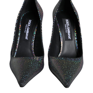 Dolce & Gabbana Multicolor Strass Leather Heels Pumps Shoes