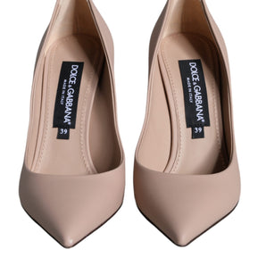 Dolce & Gabbana Beige Leather Stiletto Heels Pumps Shoes