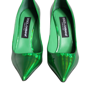 Dolce & Gabbana Green Patent Leather High Heels Pumps Shoes