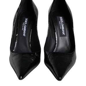 Dolce & Gabbana Black Patent Leather High Heels Pumps Shoes