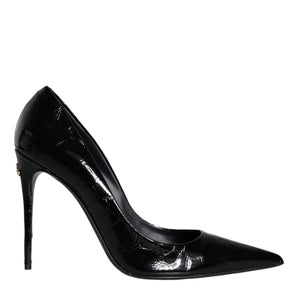 Dolce & Gabbana Black Patent Leather High Heels Pumps Shoes