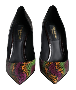 Dolce & Gabbana Multicolor Exotic Leather Heels Pumps Shoes