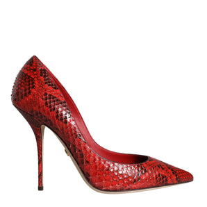 Dolce & Gabbana Red Leather Stiletto High Heels Pumps Shoes