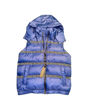 Versace Elegant Black Logo Band Vest with Detachable Hood